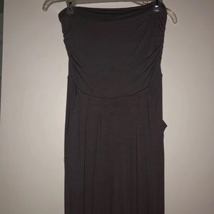 Strapless grey cotton jumpsuit